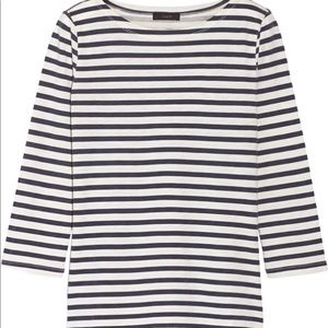 Saint James Breton shirt, navy/cream sz XL